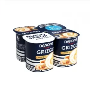 Yogur Griego Sabor Caramelo Danone Pack de 4 Unidades de 110 G.