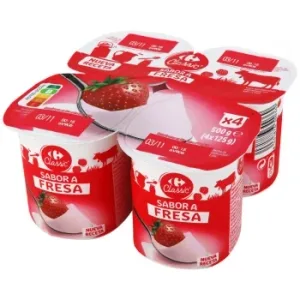 Yogur Sabor Fresa Carrefour Classic' Pack de 4 Unidades de 125 G.