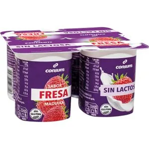 Yogur Sabor Fresa sin Lactosa P-4 Unidades 4 X 125 Gr