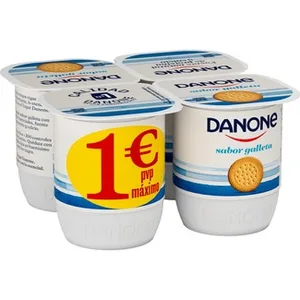 Yogur Sabor Galleta sin Gluten Pack 4  Danone 120 G