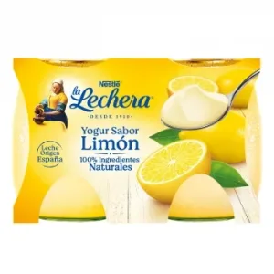 Yogur Sabor Limón Nestlé la Lechera Pack de 2 Unidades de 125 G.