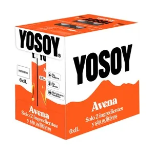 Yosoy Barista Bebida Vegetal de Avena sin Azúcares Añadidos y sin Aditivos 6 X 1 L. 6000 ML