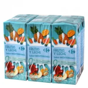 Zumo de Frutas y Leche Carrefour Sabor Mediterráneo Pack de 6 Briks de 20 Cl.