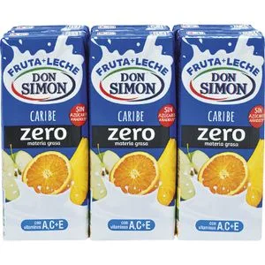 Zumo de Frutas y Leche Sabor Caribe Zero P-6 6 X 200 Ml