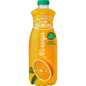 Zumo de Naranja 100% Exprimido con Pulpa  DON Simon 1 L