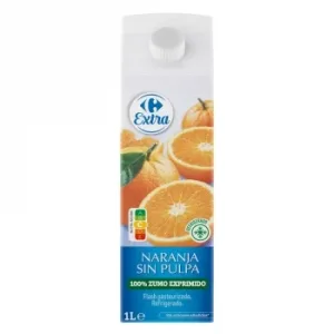 Zumo de Naranja Carrefour Extra Exprimido sin Pulpa Brik 1 L.