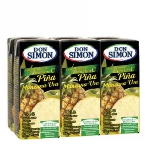 Zumo de Piña, Manzana y Uva Don Simón Pack de 6 Briks de 20 Cl.