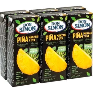 Zumo Piña Manzana Uva Concentrado Pack de 6 6 X 0,2 L